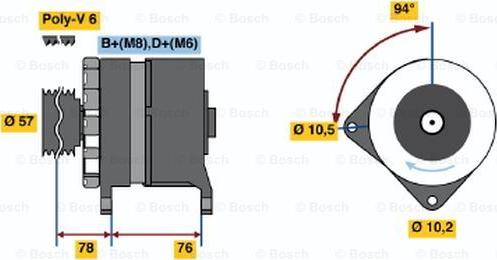 BOSCH 0 986 038 310 - Генератор autozip.com.ua