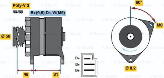 BOSCH 0 986 036 060 - Генератор autozip.com.ua