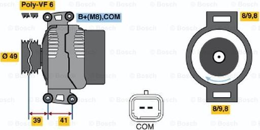 BOSCH 0 121 615 010 - Генератор autozip.com.ua