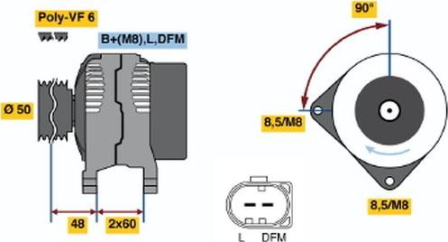 BOSCH 0 121 715 042 - Генератор autozip.com.ua