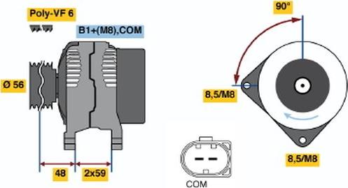 BOSCH 0 121 715 071 - Генератор autozip.com.ua