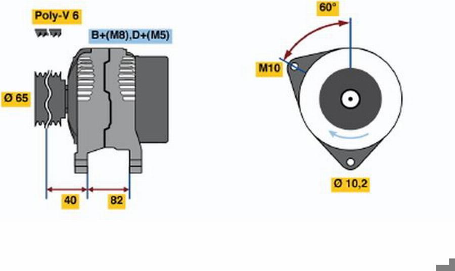 BOSCH 0123505007 - Генератор autozip.com.ua