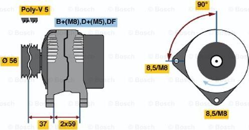 BOSCH 0 123 515 008 - Генератор autozip.com.ua