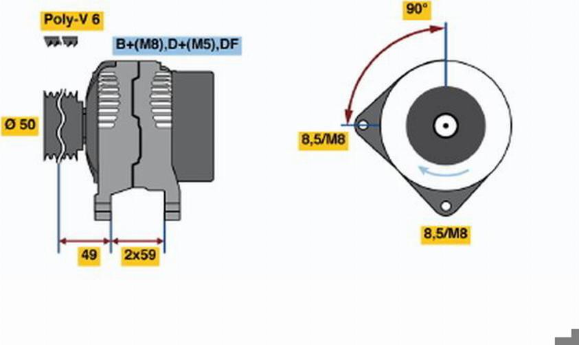 BOSCH 0 123 510 009 - Генератор autozip.com.ua