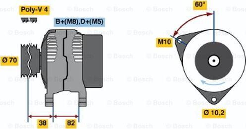 BOSCH 0 123 510 015 - Генератор autozip.com.ua