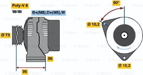 BOSCH 0 123 520 030 - Генератор autozip.com.ua