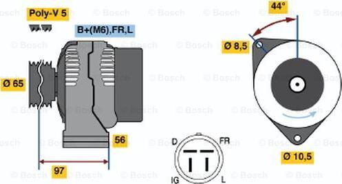 BOSCH 0 123 115 009 - Генератор autozip.com.ua