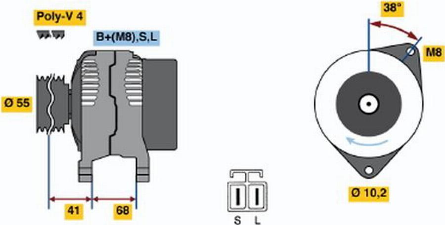 BOSCH 0123315008 - Випрямляч, генератор autozip.com.ua