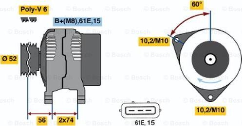 BOSCH 0 123 325 015 - Генератор autozip.com.ua