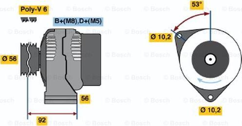 BOSCH 0 123 310 013 - Генератор autozip.com.ua
