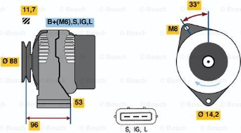 BOSCH 0 123 325 008 - Генератор autozip.com.ua