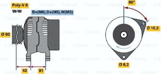 BOSCH 0 123 320 014 - Генератор autozip.com.ua