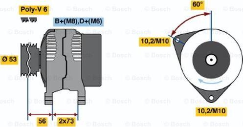 BOSCH 0 123 320 012 - Генератор autozip.com.ua