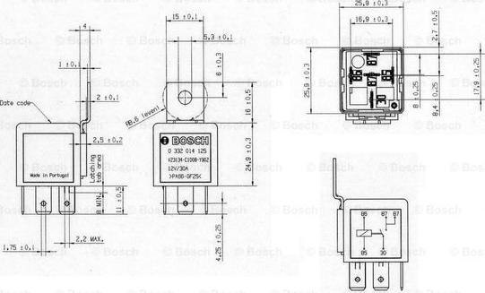 BOSCH 0 332 014 125 - Реле, робочий струм autozip.com.ua