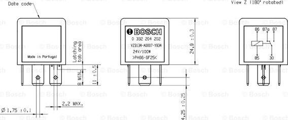 BOSCH 0 332 204 202 - Реле, протиугінний пристрій autozip.com.ua