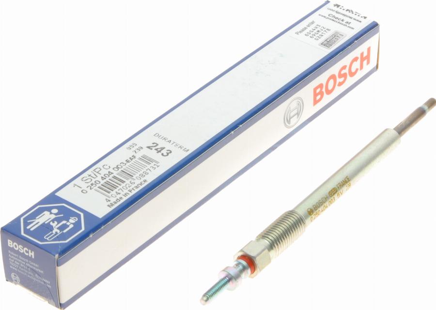 BOSCH 0 250 404 003 - Свічка розжарювання autozip.com.ua