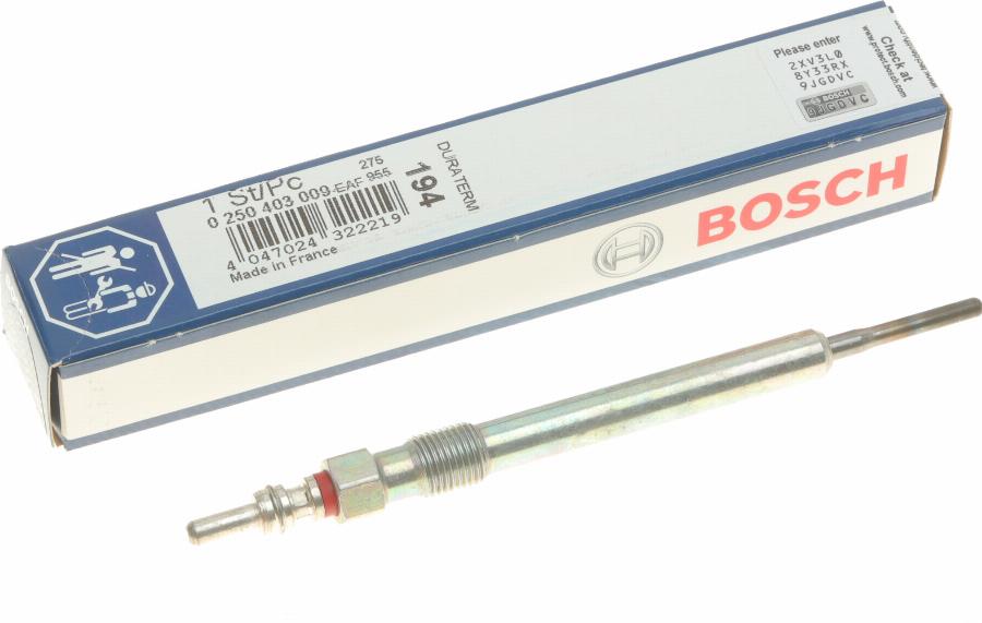 BOSCH 0 250 403 009 - Свічка розжарювання autozip.com.ua