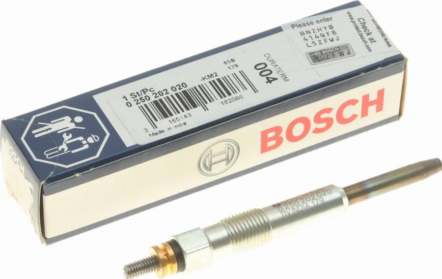 BOSCH 0 250 202 020 - Свічка розжарювання autozip.com.ua