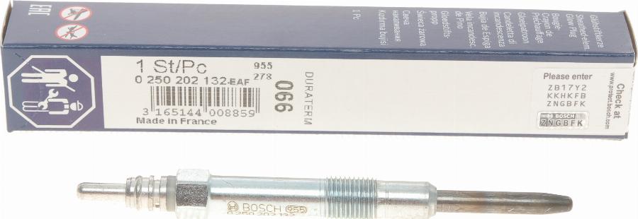 BOSCH 0 250 202 132 - Свічка розжарювання autozip.com.ua