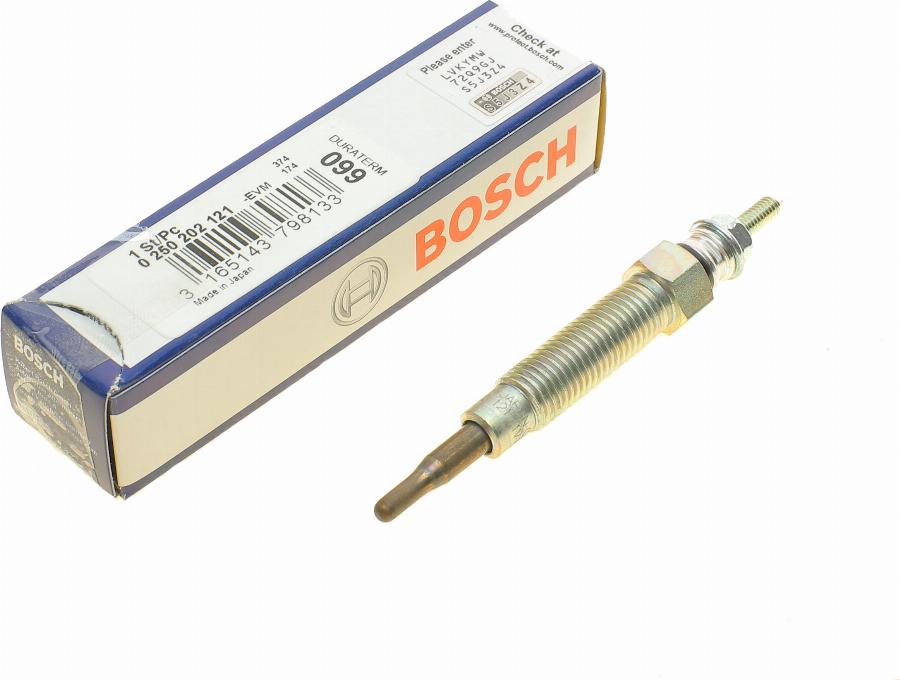 BOSCH 0 250 202 121 - Свічка розжарювання autozip.com.ua