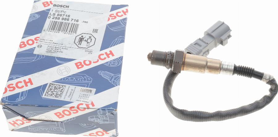 BOSCH 0 258 986 716 - Лямбда-зонд, датчик кисню autozip.com.ua