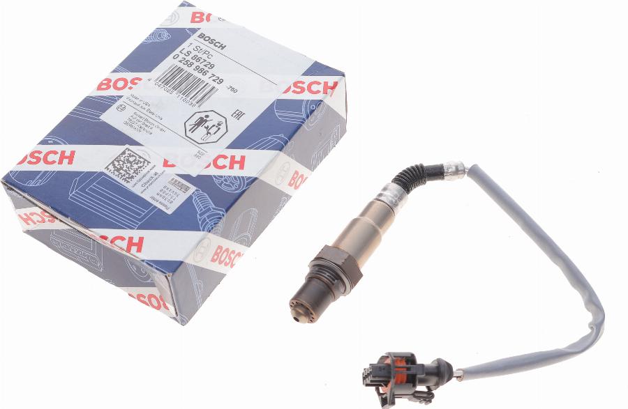 BOSCH 0 258 986 729 - Лямбда-зонд, датчик кисню autozip.com.ua