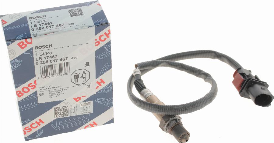 BOSCH 0 258 017 467 - Лямбда-зонд, датчик кисню autozip.com.ua