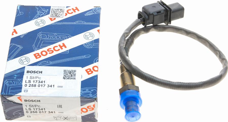 BOSCH 0 258 017 341 - Лямбда-зонд, датчик кисню autozip.com.ua