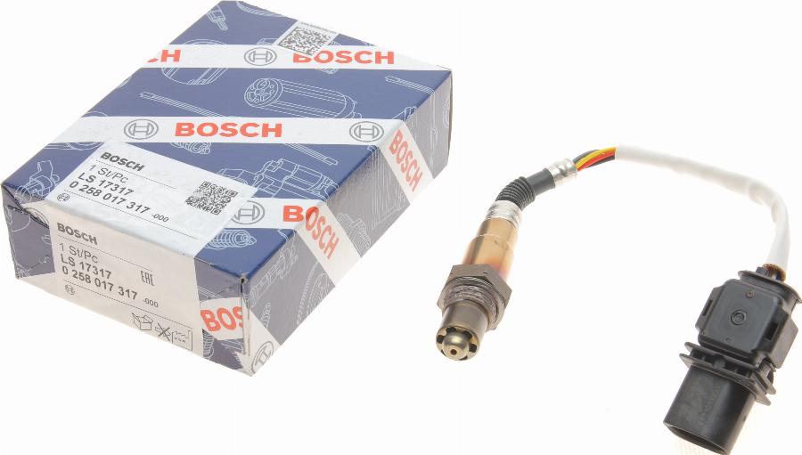 BOSCH 0 258 017 317 - Лямбда-зонд, датчик кисню autozip.com.ua