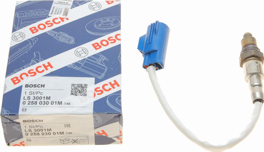 BOSCH 0 258 030 01M - Лямбда-зонд, датчик кисню autozip.com.ua