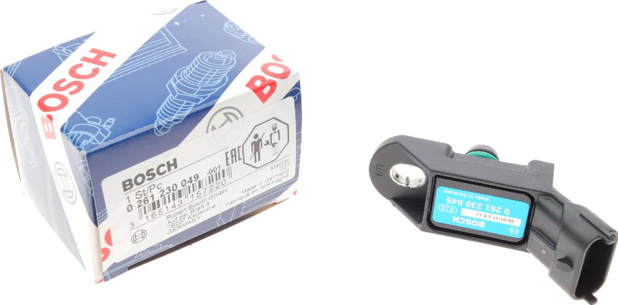 BOSCH 0 261 230 049 - Датчик, тиск у впускний трубі autozip.com.ua