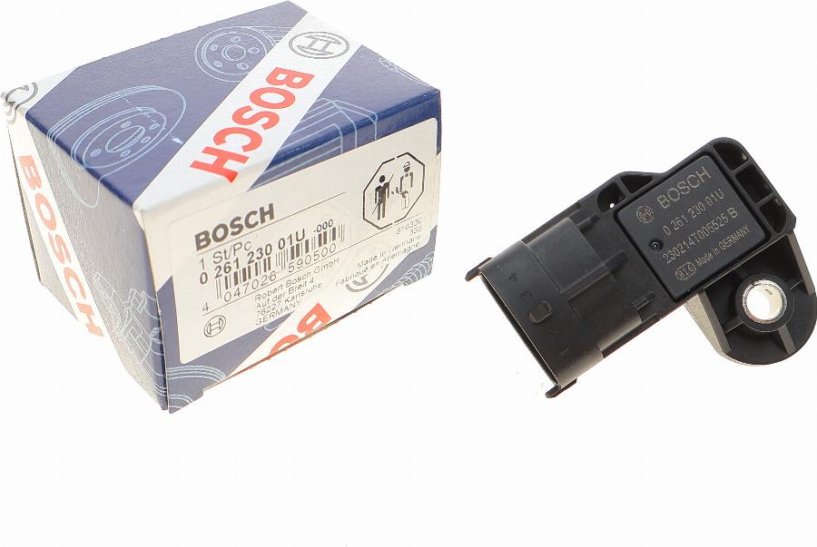 BOSCH 0 261 230 01U - Датчик, тиск наддуву autozip.com.ua