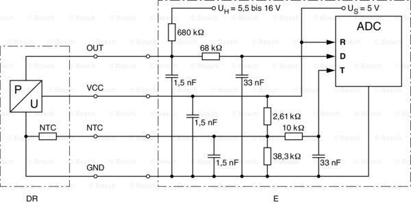 BOSCH 0 281 002 573 - Датчик давления и температуры во впускном газопроводе  пр-во Bosch autozip.com.ua