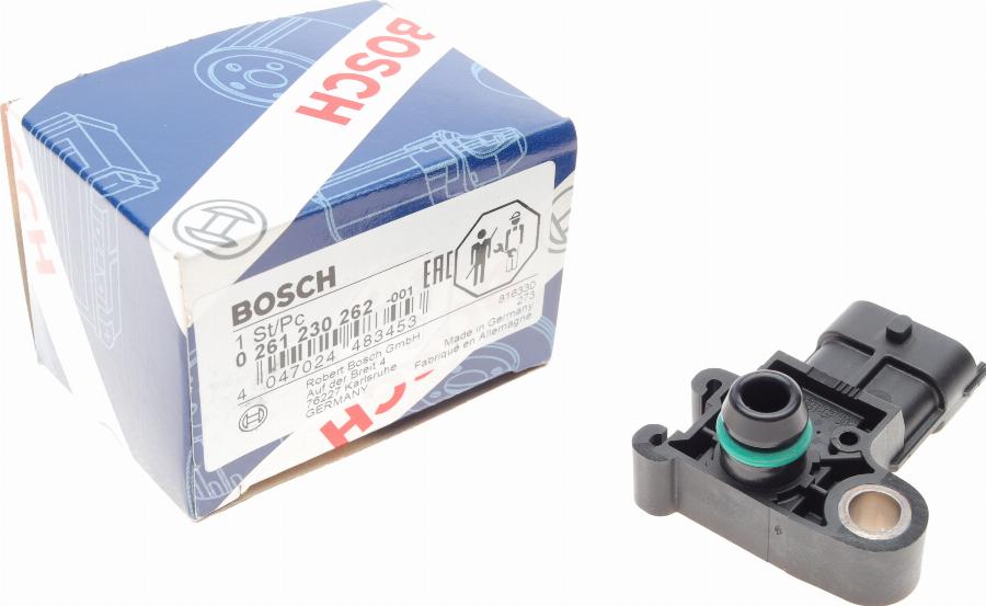 BOSCH 0 261 230 262 - Датчик, тиск у впускний трубі autozip.com.ua