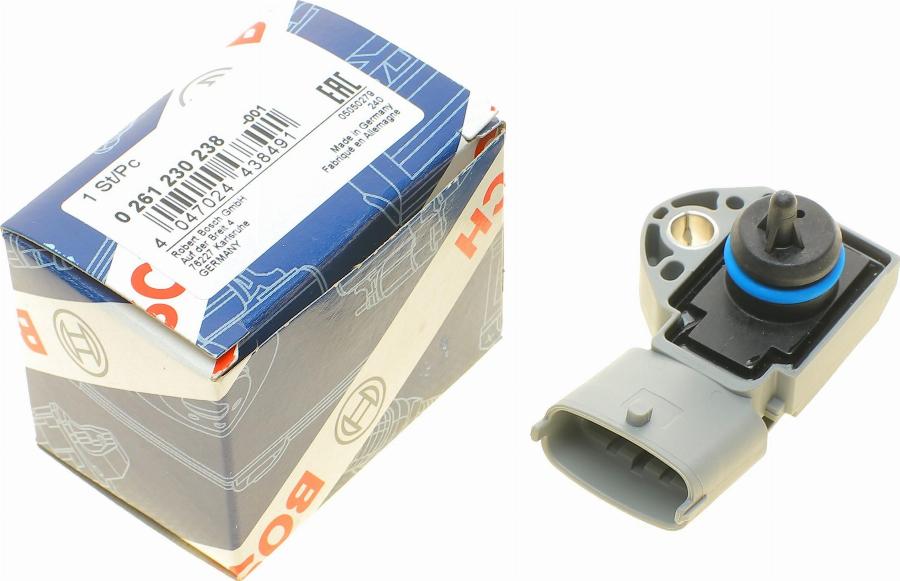 BOSCH 0 261 230 238 - Датчик, тиск подачі палива autozip.com.ua