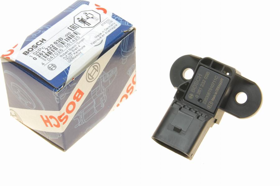 BOSCH 0 261 232 03B - Датчик, тиск у впускний трубі autozip.com.ua