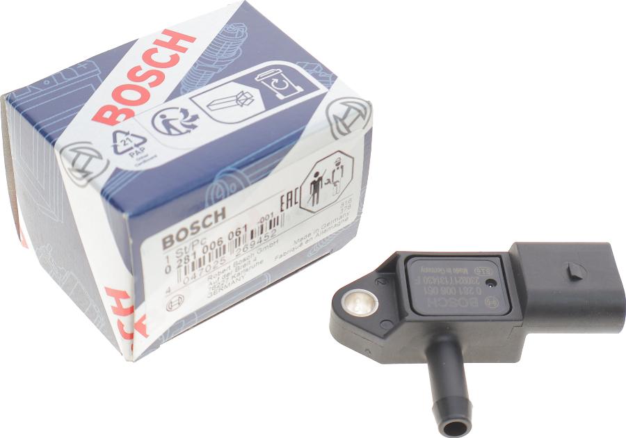 BOSCH 0 281 006 061 - Датчик, тиск вихлопних газів autozip.com.ua