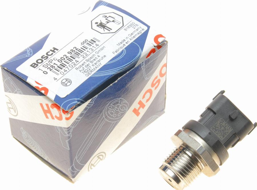 BOSCH 0 281 002 982 - Датчик, тиск подачі палива autozip.com.ua