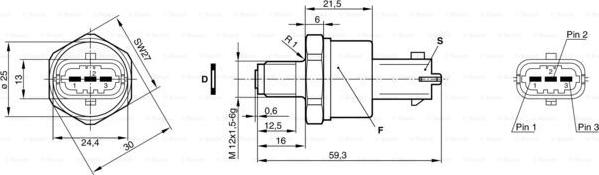 BOSCH 0 281 002 522 - Датчик, тиск подачі палива autozip.com.ua
