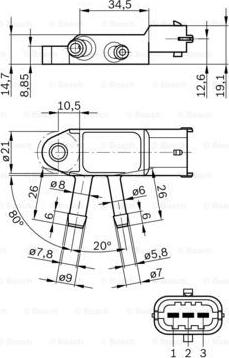 BOSCH 0 281 002 772 - Датчик, тиск вихлопних газів autozip.com.ua