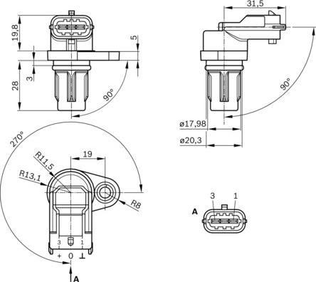 BOSCH 0 232 103 097 - Датчик, положення розподільного валу autozip.com.ua