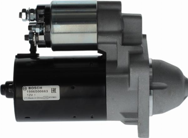 BOSCH 1 986 S00 663 - Стартер autozip.com.ua