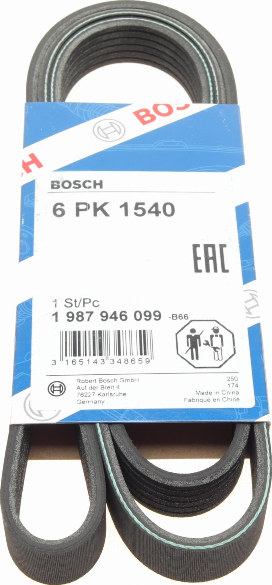 BOSCH 1 987 946 099 - Поліклиновий ремінь autozip.com.ua