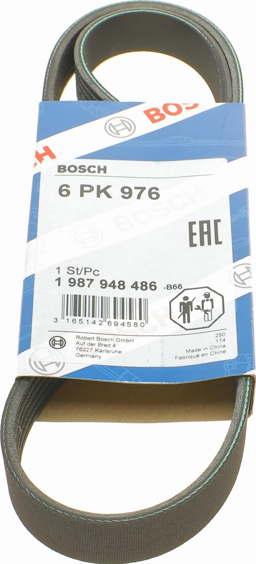 BOSCH 1 987 948 486 - Поліклиновий ремінь autozip.com.ua