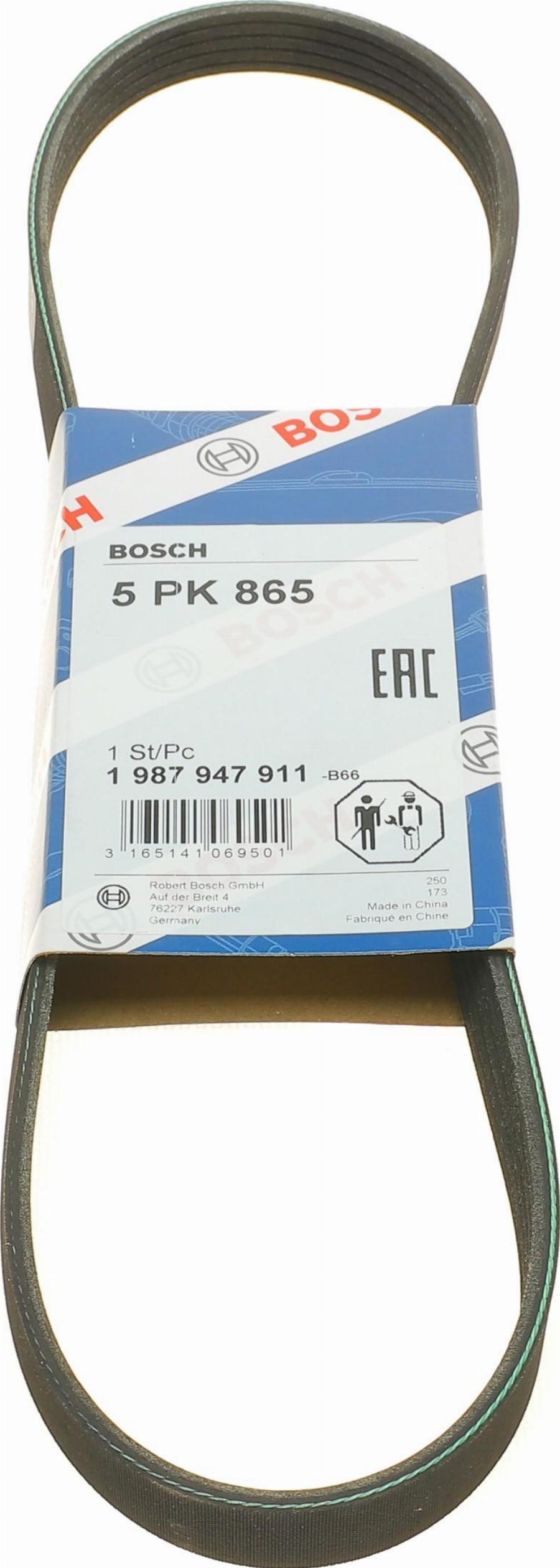 BOSCH 1 987 947 911 - Поліклиновий ремінь autozip.com.ua