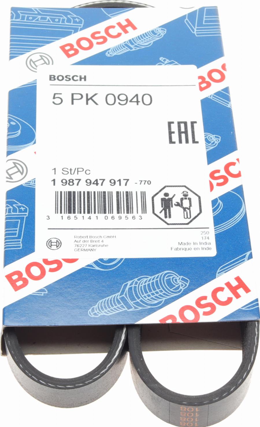 BOSCH 1 987 947 917 - Поліклиновий ремінь autozip.com.ua