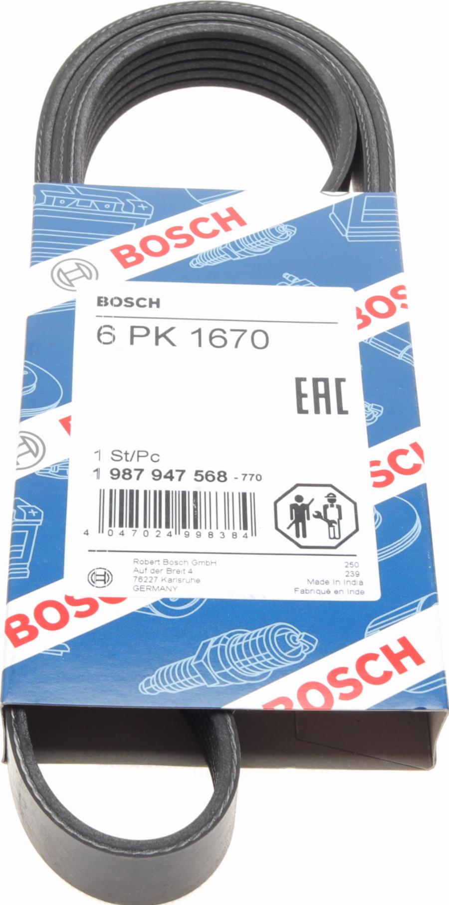 BOSCH 1 987 947 568 - Поліклиновий ремінь autozip.com.ua