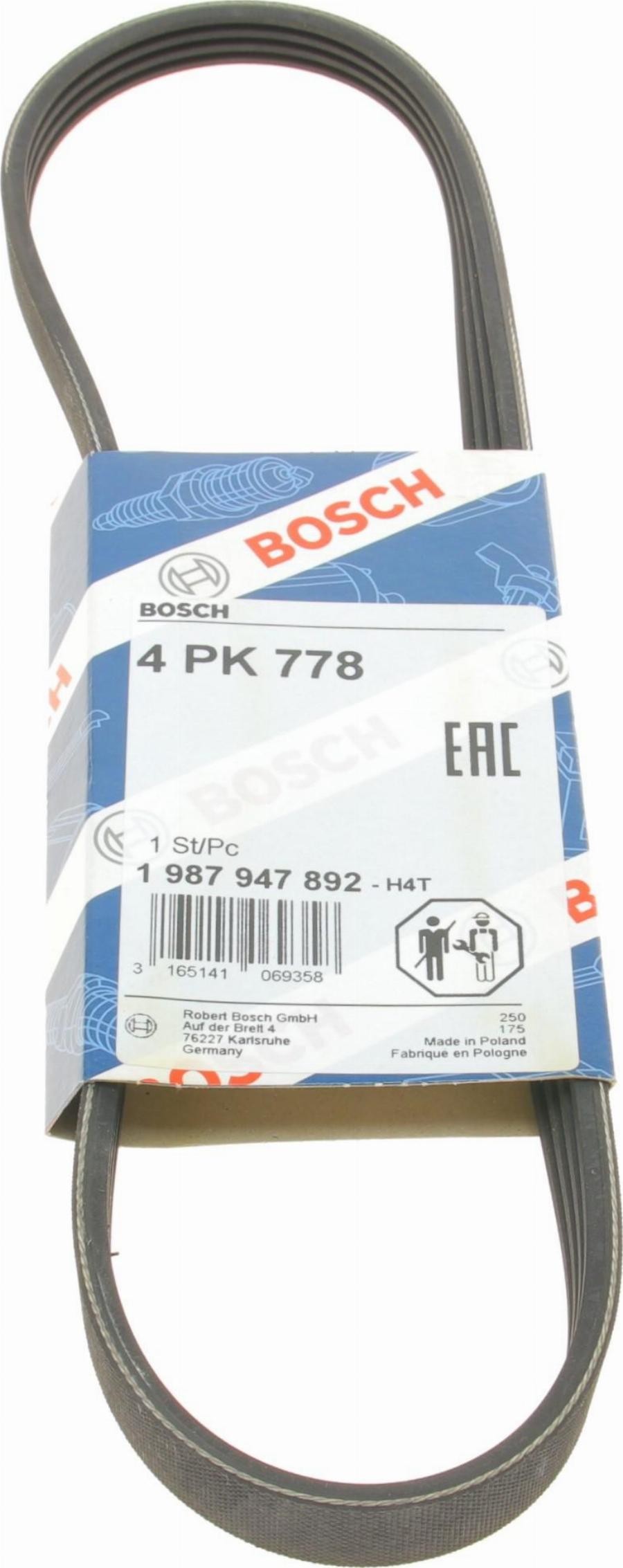 BOSCH 1 987 947 892 - Поліклиновий ремінь autozip.com.ua