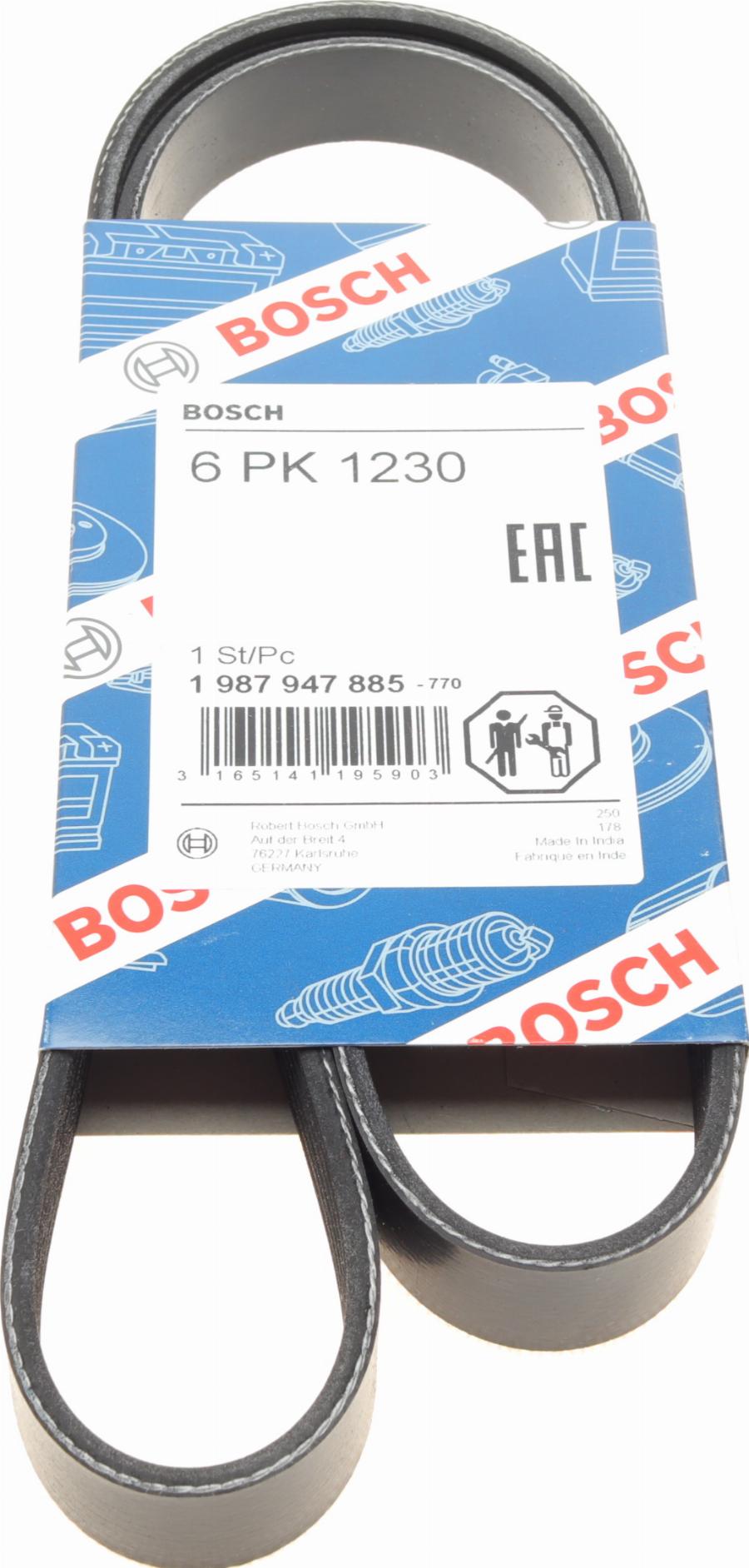 BOSCH 1 987 947 885 - Поліклиновий ремінь autozip.com.ua