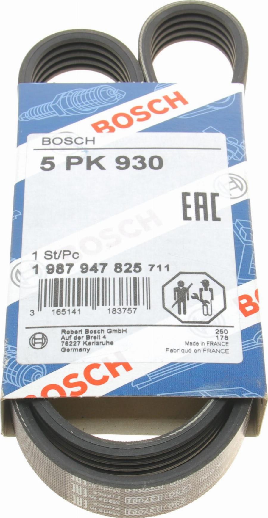 BOSCH 1 987 947 825 - Поліклиновий ремінь autozip.com.ua